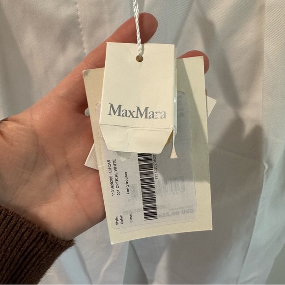 NWT MaxMara Lucas Optical White Long Trouser Size 10 - Picture 3 of 11